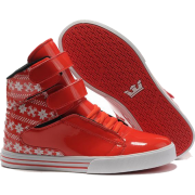 Red White Pattern Supra Societ - Boots - 