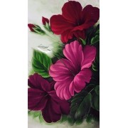 red floral background - Иллюстрации - 