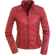 red leather biker jacket - アウター - 