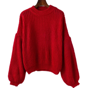round neck pullover long-sleeved knit sw - Pullovers - $27.99 