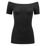 savoir faire Ribbed Off Shoulder Top - Рубашки - короткие - $10.00  ~ 8.59€