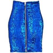 Sequin Electric Blue Skirt - Skirts - 
