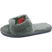 #shoes #slipper #grey #faux #fur #rose - Flats - 