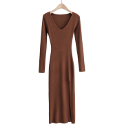 side slit knit dress - Dresses - $23.99 