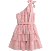 solid color chiffon printed one-shoulder multi-layer dress NSYXB118267 - Vestiti - $19.25  ~ 16.53€