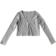 solid color pit long-sleeved cardigan - Westen - $25.99  ~ 22.32€
