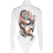 tattoo printing high-necked sculpting bo - Overall - $23.99 