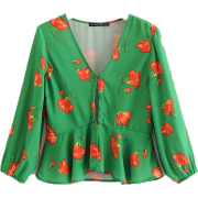 tie with lotus leaf eight-sleeve blouse - Bolero - $27.99  ~ 24.04€