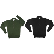 6368 5-BUTTON ACRYLIC SWEATER BLACK - Рубашки - короткие - $25.42  ~ 21.83€