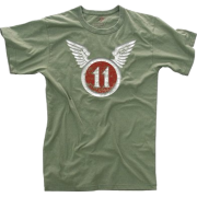 VINTAGE ''11TH AIRBORNE'' OLIVE DRAB T-SHIRT - Shirts - $7.13 