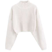 white cropped pullover - Puloveri - 