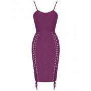 whoinshop Women 's Spaghetti Strap Celebrity Lace Up Night Club Bodycon Bandage Evening Dress - Dresses - $19.99 