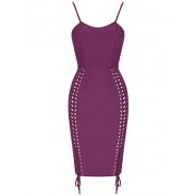 whoinshop Women 's Spaghetti Strap Celebrity Lace Up Night Club Bodycon Bandage Evening Dress - 连衣裙 - $19.99  ~ ¥133.94