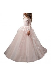 ABaowedding Flower Girls' Dress for Wedding Butterflies Long Sleeve Princess Dress - Moj look - $38.99  ~ 247,69kn