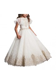 ABaowedding Flower Girls Lace Applique Ball Gowns First Communion Dress Birthday Dress - My look - $43.00 