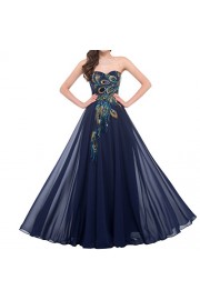 ABaowedding Women's Chiffon Lace Up Sweetheart Long Prom Evening Dresses - Mi look - $59.00  ~ 50.67€