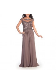 ABaowedding Women's Long Chiffon Evening Dress with Lace Party Dresses - Mi look - $85.00  ~ 73.01€