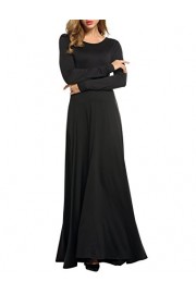 ACEVOG Women's Long Sleeve Backless Swing Evening Party Maxi Dress with Belt - Mój wygląd - $29.99  ~ 25.76€