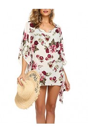 ADOME Women's Swimsuit Beach Cover Up Floral Print Shirt Bikini Beachwear S-XXL - My look - $3.99 