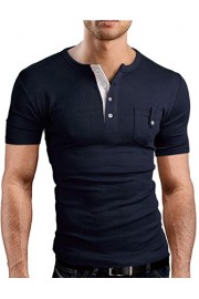 AMZ PLUS Men's Big and Tall Stylish Cotton Short Sleeve Casual Henley T-Shirts - My look - $14.99  ~ £11.39