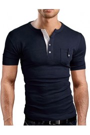 AMZ PLUS Men's Big and Tall Stylish Cotton Short Sleeve Casual Henley T-Shirts - My时装实拍 - $14.99  ~ ¥100.44