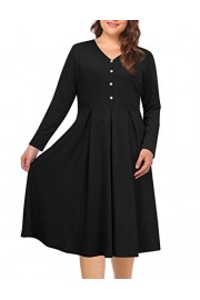 AMZ PLUS Women's Casual V Neck Long Sleeve Solid Knitted Plus Size Pleated Party Dress (XL-5XL) - My时装实拍 - $22.99  ~ ¥154.04