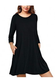 AMZ PLUS Womens Plus Size Long Sleeve Casual Swing Tunic Dress with Pockets - My look - $10.99 