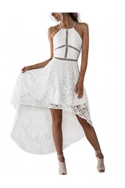 AOOKSMERY Women Sexy Spaghetti Straps Sleeveless Empire Hollow Out Lace Dress - My look - $19.99  ~ £15.19
