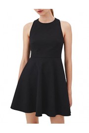 AOOKSMERY Women Sleeveless High Waist Back Cross Mini Ball Gown Dress with Bowknot - Moj look - $24.99  ~ 21.46€