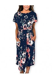 AOOKSMERY Women's Casual O-Neck Flowers Floral Print Party Summer Dress - Moj look - $14.99  ~ 12.87€