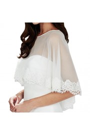 AbaoWedding Embroidered Lace Tulle Shrug Shawl Wrap Bolero Wedding Jacket for Bride - My时装实拍 - $9.90  ~ ¥66.33