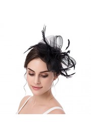 Abaowedding Feather Fascinator Cocktail Party Hair Clip Pillbox Hats - Mi look - $9.98  ~ 8.57€