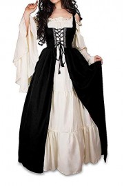 Abaowedding Womens's Medieval Renaissance Costume Cosplay Chemise and Over Dress - O meu olhar - $19.99  ~ 17.17€