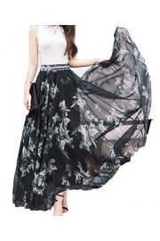 Afibi Women Full/Ankle Length Blending Maxi Chiffon Long Skirt Beach Skirt - Mój wygląd - $24.99  ~ 21.46€