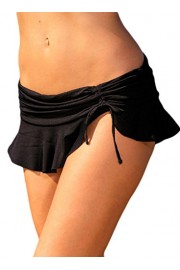 Aleumdr Womens Ruched Side Tie Swim Shorts Skirted Bikini Bottom - Moj look - $35.99  ~ 30.91€