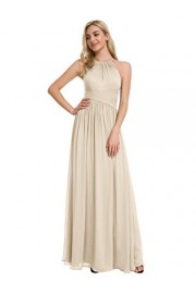 Alicepub Halter Chiffon Bridesmaid Dress Long Formal Event Dresses Party Prom Gown - Mój wygląd - $69.99  ~ 60.11€