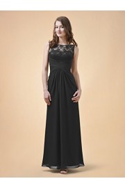 Alicepub Long Chiffon Lace Bridesmaid Dress Scoop Neck Evening Prom Gown Maxi - My look - $69.99 