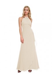 Alicepub Long Halter Bridesmaid Dress for Women Chiffon Evening Party Dresses Maxi Gown - Moj look - $69.99  ~ 444,62kn