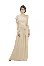 Alicepub Maxi Asymmetric Chiffon Bridesmaid Dresses Long Party Evening Prom Gown - My look - $59.99 