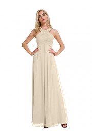 Alicepub Pleated Chiffon Bridesmaid Dresses Formal Party Evening Gown Maxi Dress - O meu olhar - $69.99  ~ 60.11€