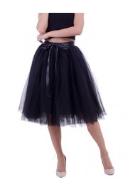 Alistyle Womens 5 Layered High Waist Bowknot Pleated Princess Knee Length Tutu Tulle Skirts for Prom Party Holiday - My look - $49.99 