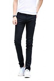 Allonly Men's Black Stylish Casual Skinny Fit Stretch Straight Leg Jeans Pencil Pants - Mi look - $23.99  ~ 20.60€