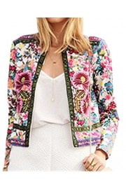 Allonly Women's Floral Printed Long Sleeve Short Jacket Coat Cardigan - Mój wygląd - $10.99  ~ 9.44€