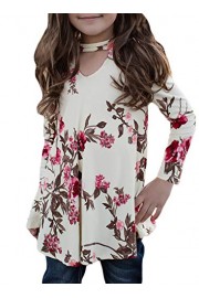 AlvaQ Girls Casual 3/4 Sleeve Hollow Out Floral Tops Blouses Size 4-14 Years Old - Mój wygląd - $15.99  ~ 13.73€