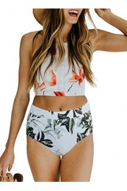 AlvaQ Women Halter Print High Waist Bikini Set Tankini Swimsuit - Moj look - $16.99  ~ 107,93kn