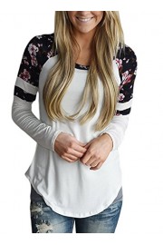 AlvaQ Women Long Sleeve Floral Varsity Stripe Tops - Moj look - $11.89  ~ 75,53kn