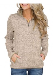 AlvaQ Women Quarter Zip Casual Pullover Sweatshirt Tops with Pockets(5 Colors S-XXL) - Moj look - $16.99  ~ 107,93kn