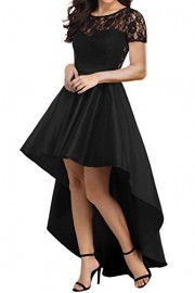 AlvaQ Women's Elegant Lace Short Sleeve A-line High Low Skater Dress Cocktail - Moj look - $23.99  ~ 152,40kn