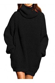 AlvaQ Women's Loose Turtleneck Pullover Sweater Dress Pockets - Moj look - $27.99  ~ 177,81kn