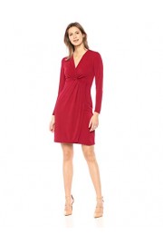 Amazon Brand - Lark & Ro Women's Long Sleeve Front-Twist Wrap Dress - My时装实拍 - $19.35  ~ ¥129.65